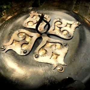 Decorated Hungarian Cooking Dish - Tulip (with copper detail)